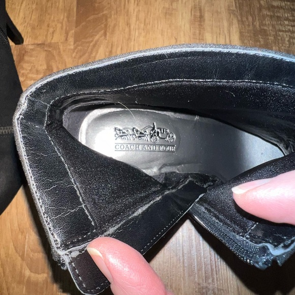 Coach And Four Black Boots 6 Side Zip Heels Zipper Detail Ankle Booties - Picture 9 of 13